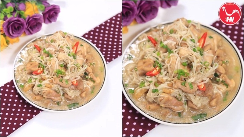 Gà xào nấm kim châm 62a6s