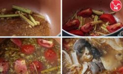 Nấu lẩu Gân Cá Ngừ chua cay 2