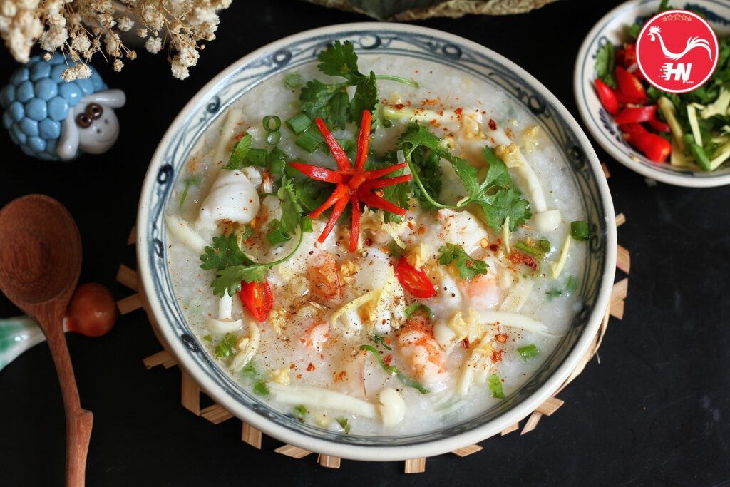 Cháo hải sản nấm rơm 4